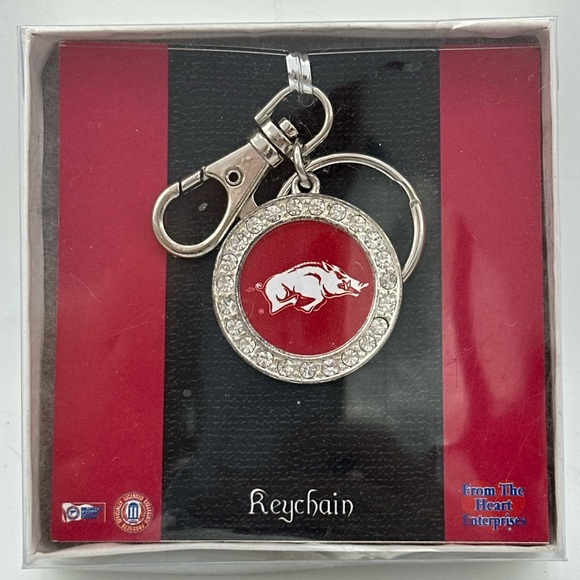 Arkansas Razorbacks Keyring Purse Charm Key Chain - Picture 1 of 2